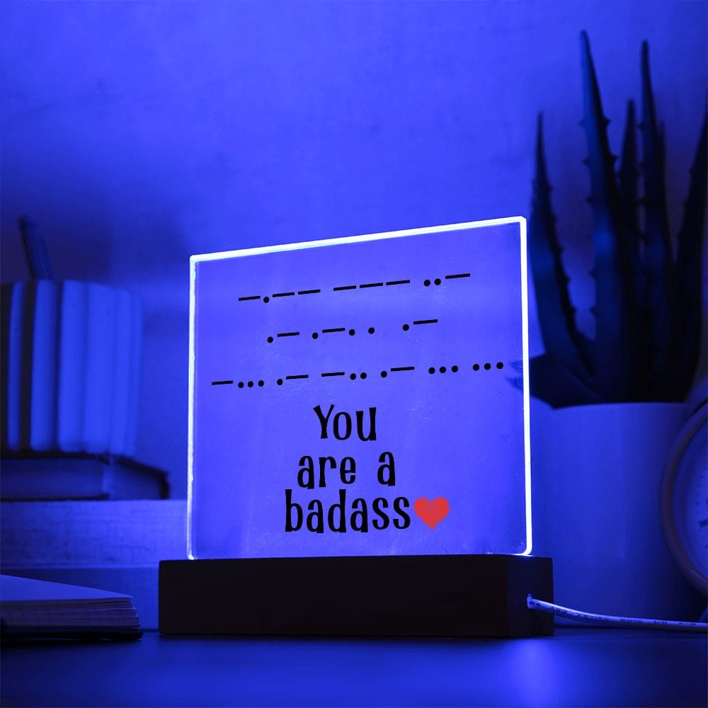You Are a Badass in Morse Code, Acrylic Plaque, Perfect Gift for Her