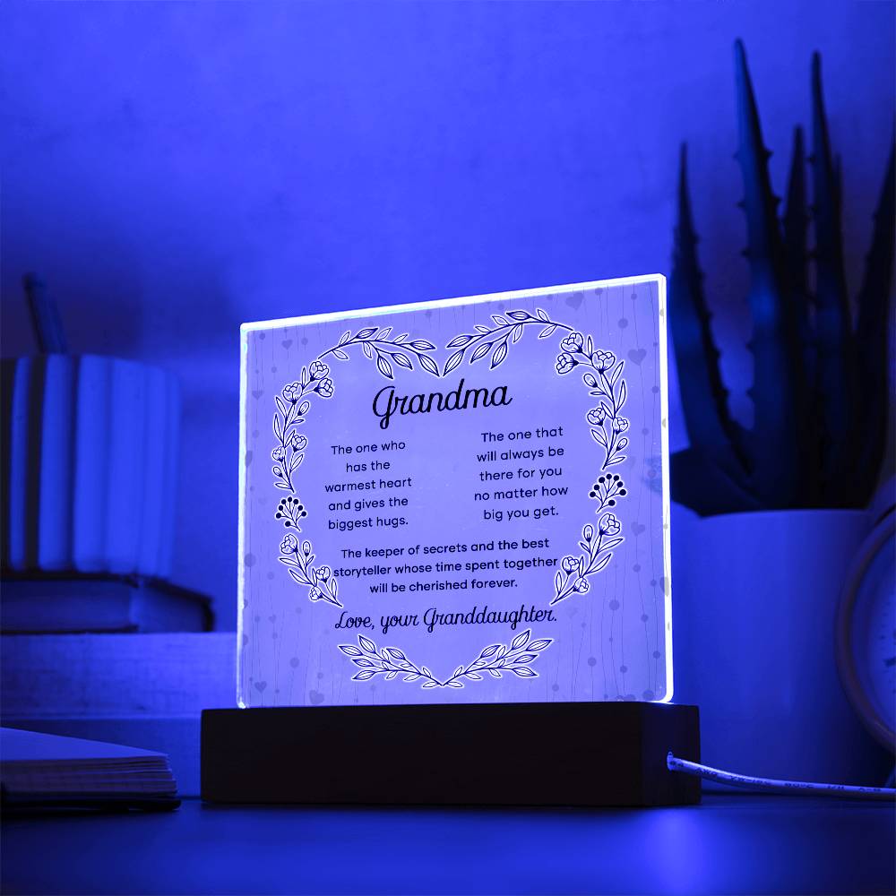 To My Grandma, Acrylic Square Plaque