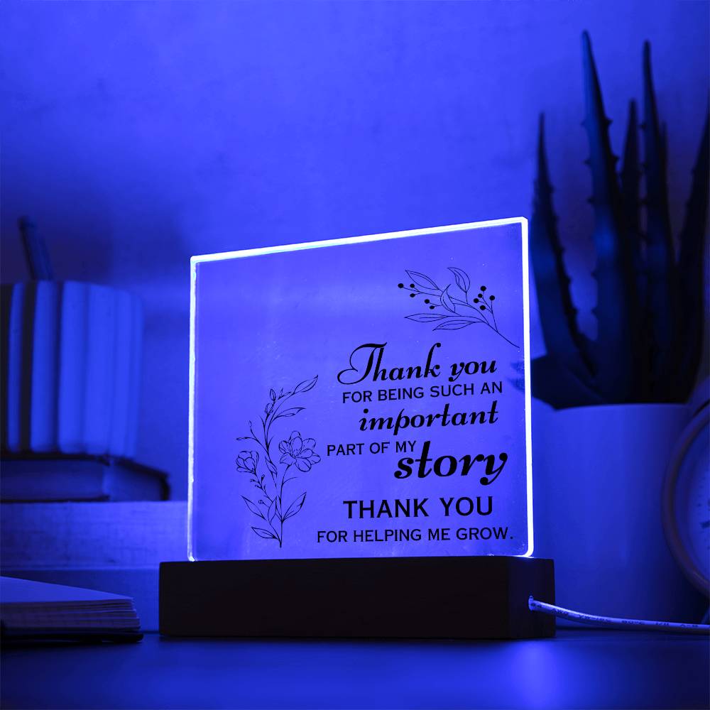 Thank You Gift, Appreciation For His or Her Help, Acrylic Square Plaque, Gift for Men or Women