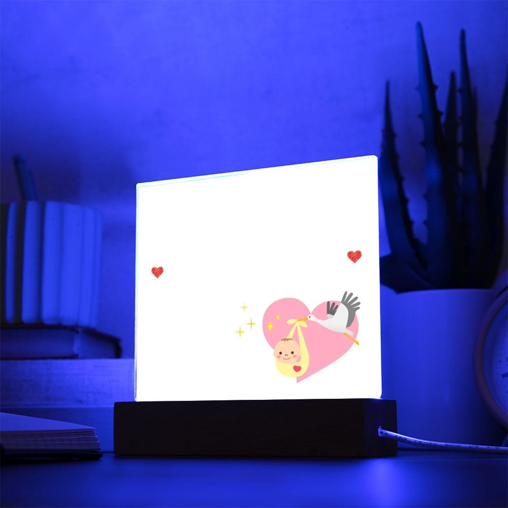Happy First Father's Day, LED Acrylic Plaque, New Dad Gift, Baby Shower
