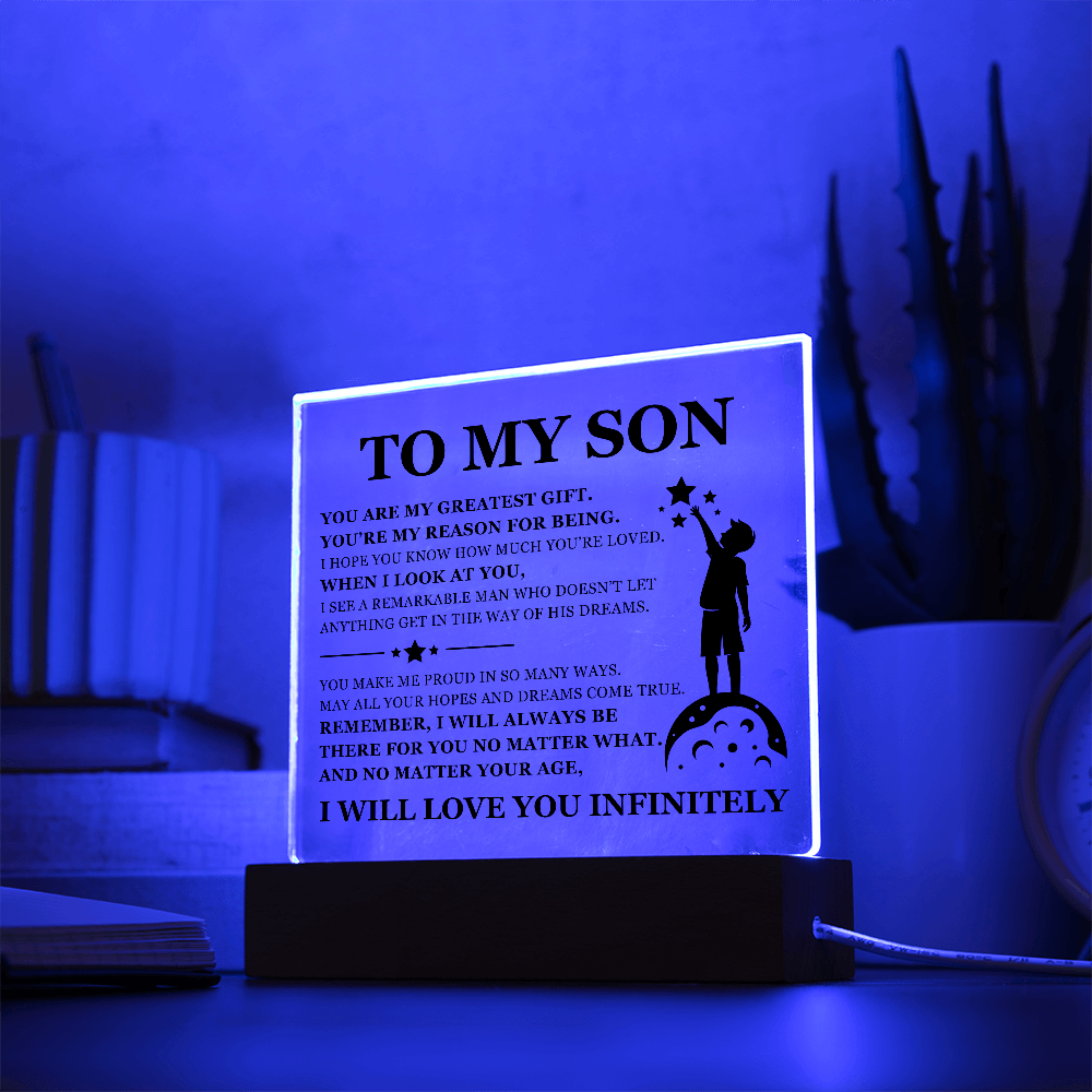 Square Acrylic Plaque - To My Son "You Are My Greatest Gift"