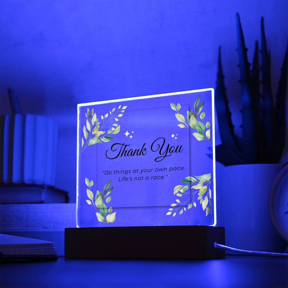 Thank You Appreciation Gift, Acrylic Square Plaque