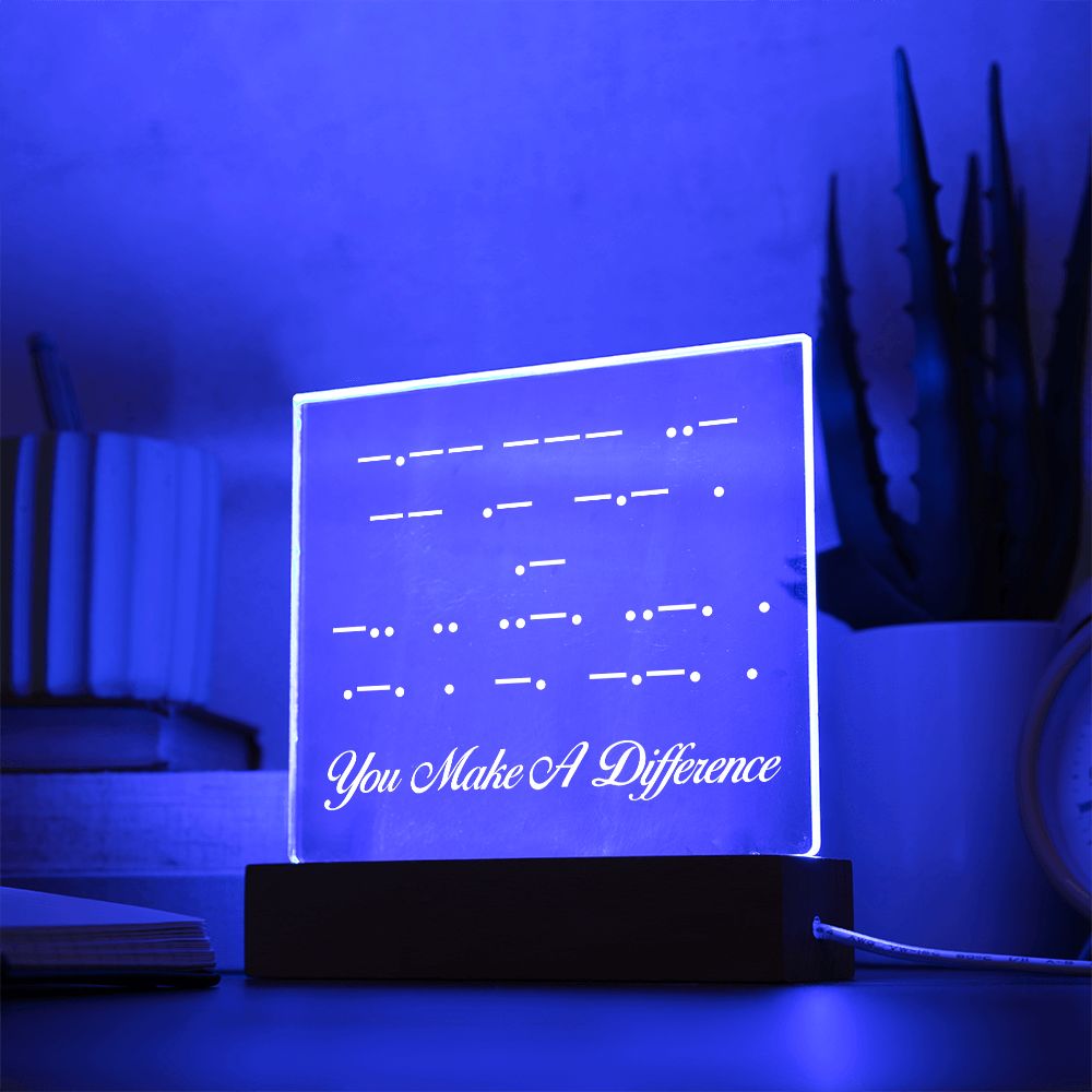 Inspirational Quote Morse Code, Acrylic Plaque