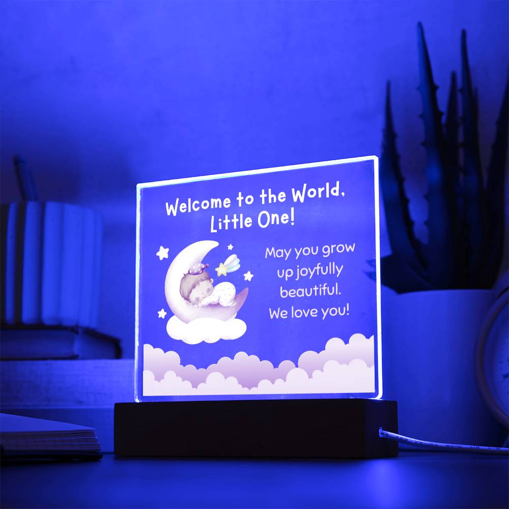Baby Shower Gift, Acrylic Square Plaque, New Baby Gift, Pregnancy Gift, For New Parents, Unique Cute Presents for Newborn