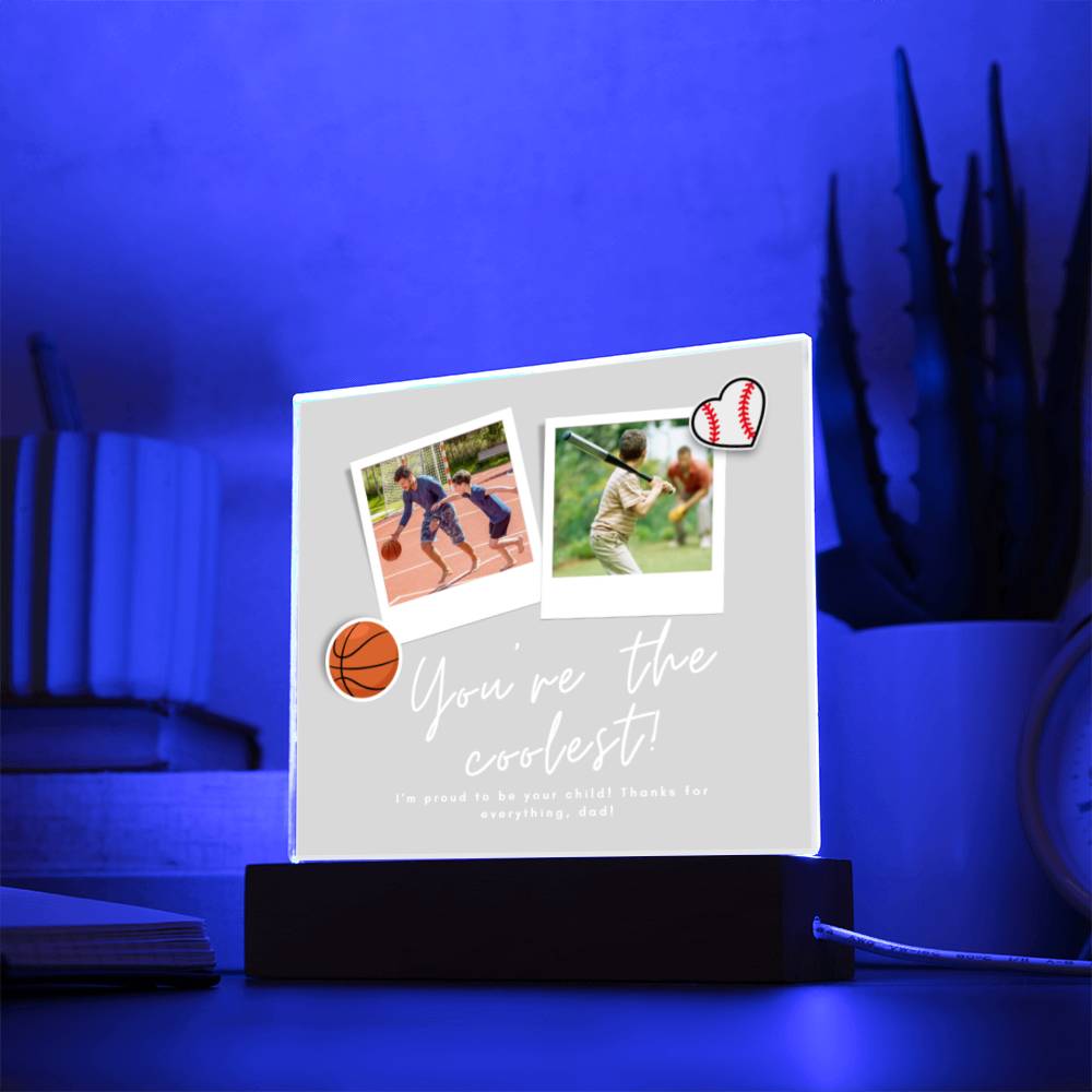 Customized Photo Plaque for Dad, Acrylic Square Plaque