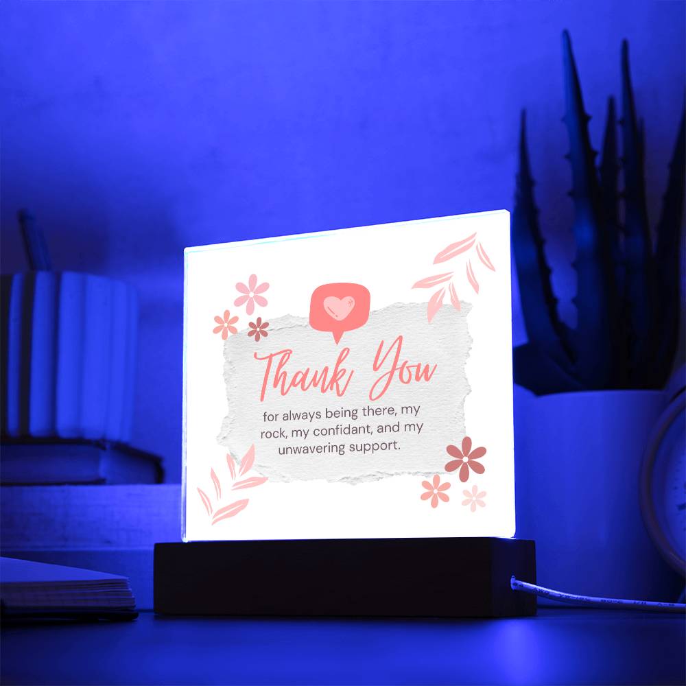 Thank You Appreciation Gift, Acrylic Square Plaque