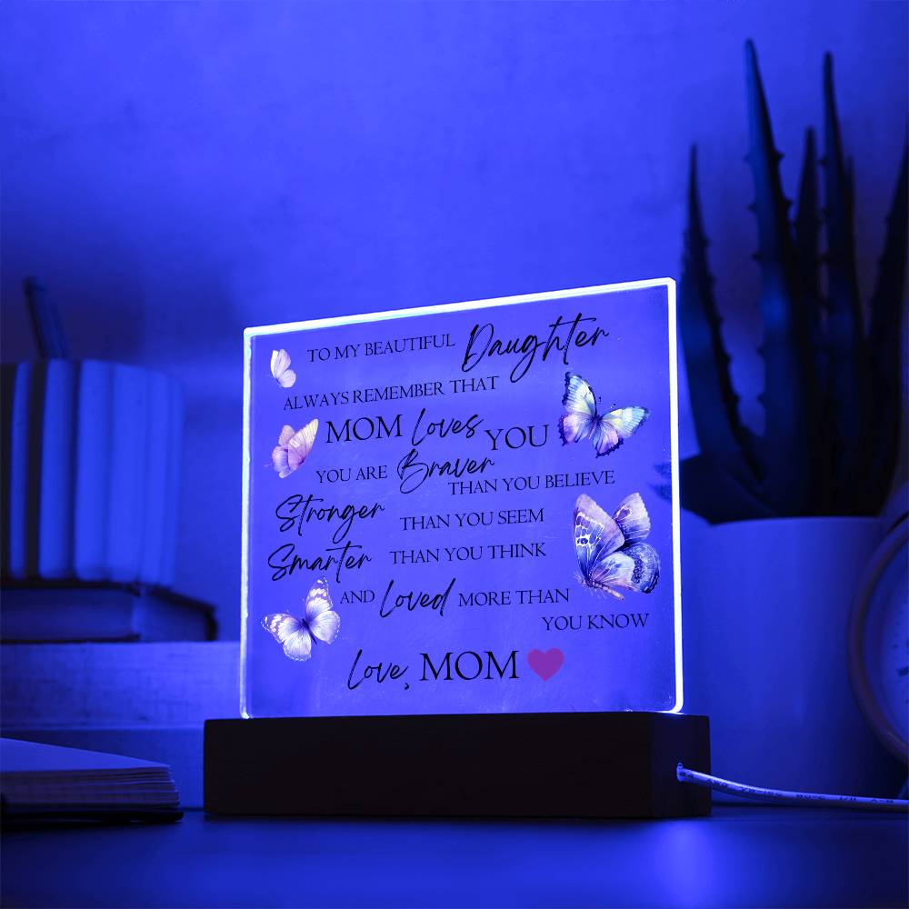Mom Loves You Acrylic Plaque