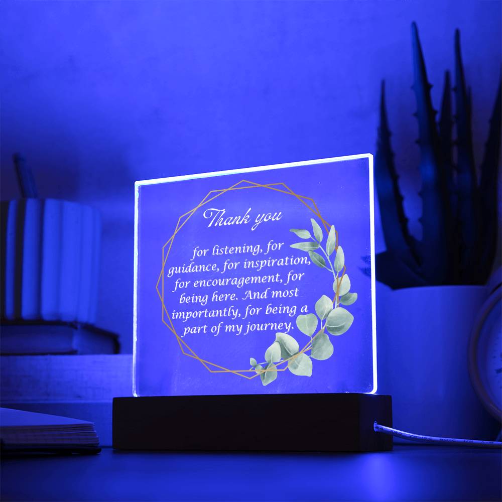 Thank You Appreciation Gift, Acrylic Square Plaque
