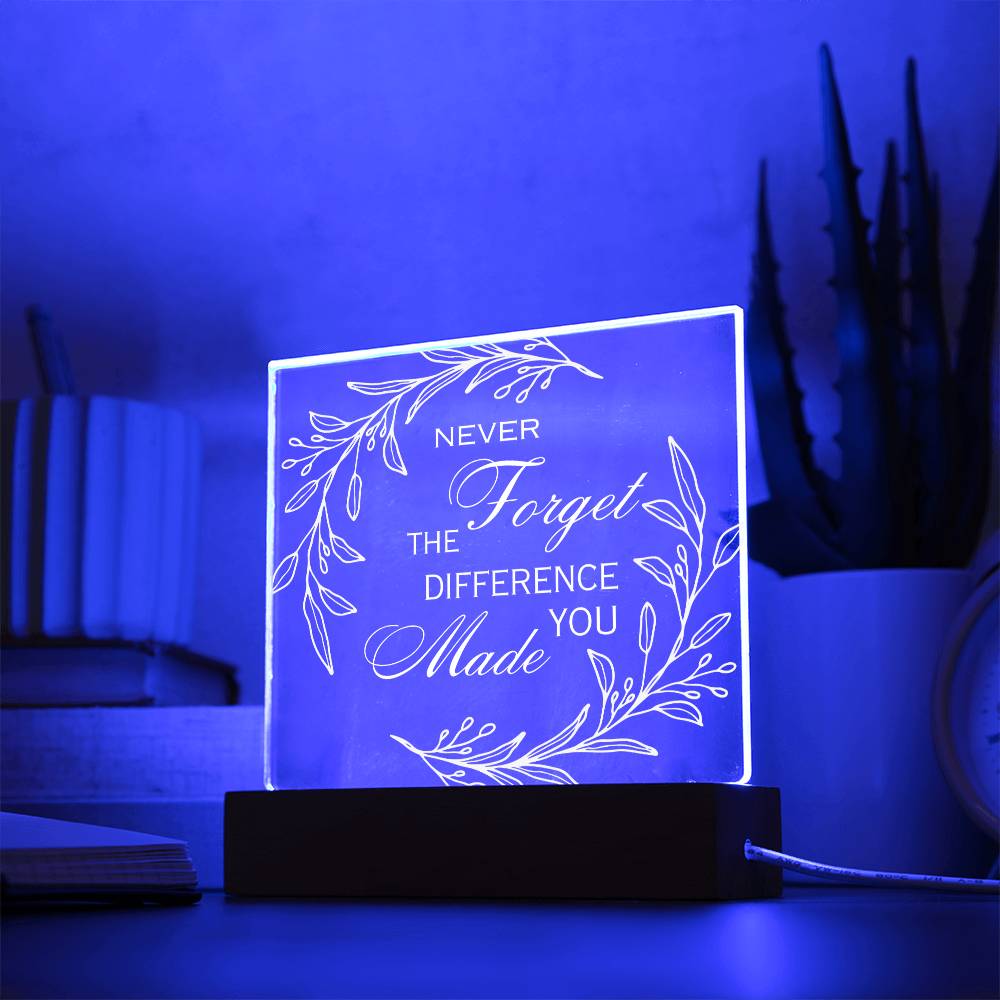 Inspirational Motivational Plaque, Acrylic Square Plaque