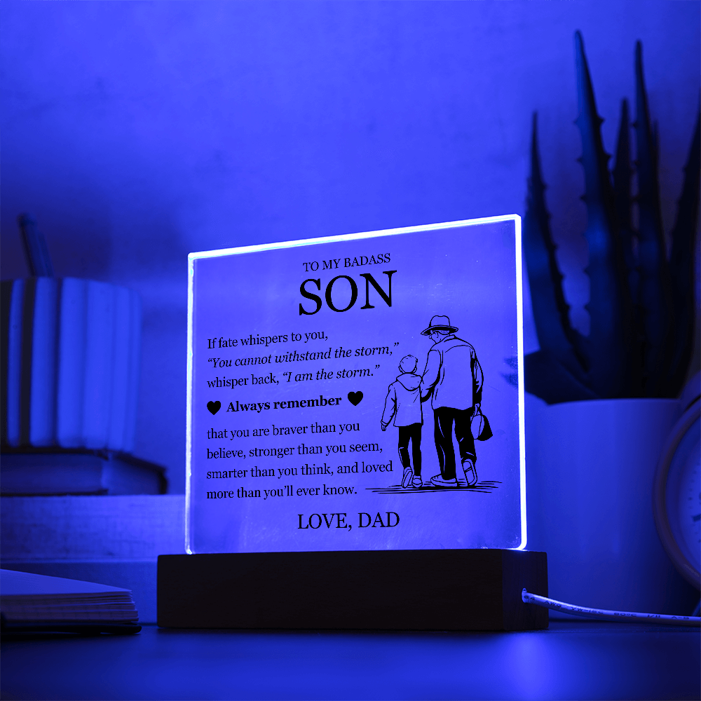 Square Acrylic Plaque - To My Son "Always Remember"