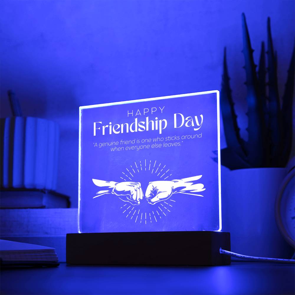Happy Friendship Day Gift, Acrylic Square Plaque
