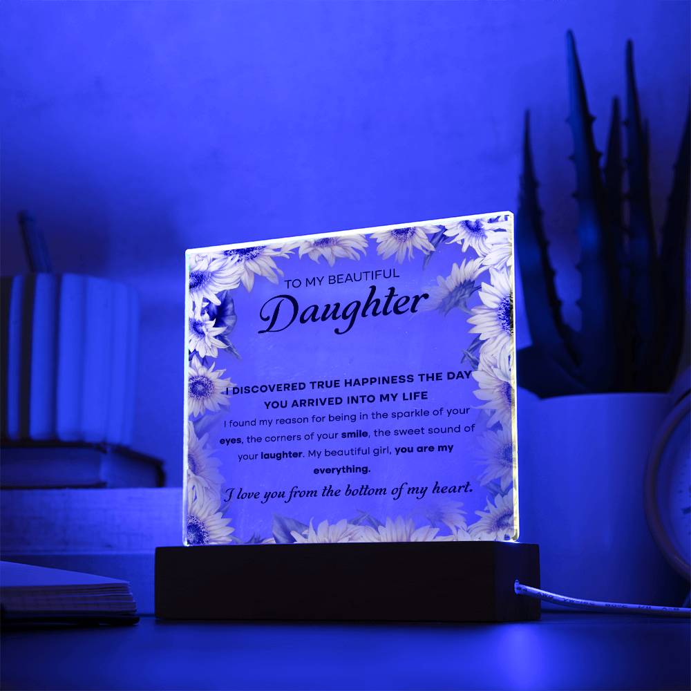 To My Beautiful Daughter, Acrylic Square Plaque