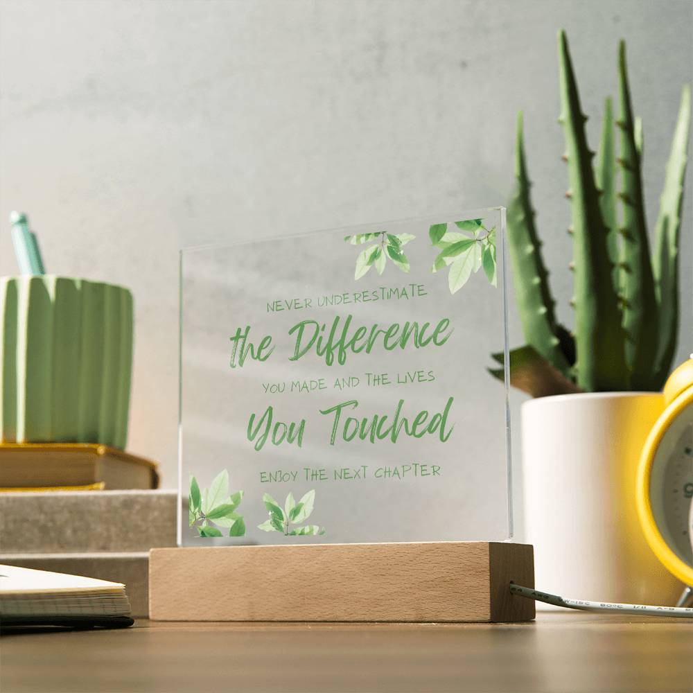Enjoy The Next Chapter, Acrylic Square Plaque, Thank You Retirement Gift, For Colleague Coworker Retiring