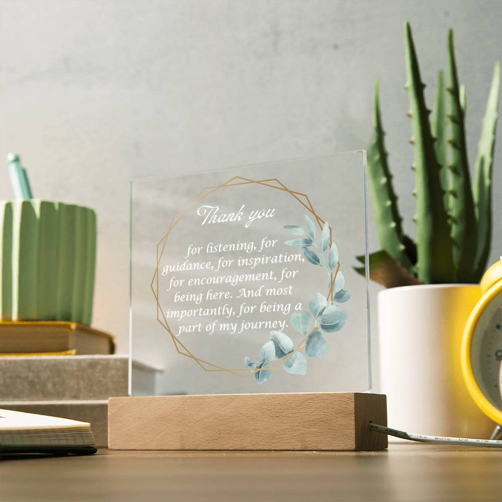Thank You Appreciation Gift, Acrylic Square Plaque