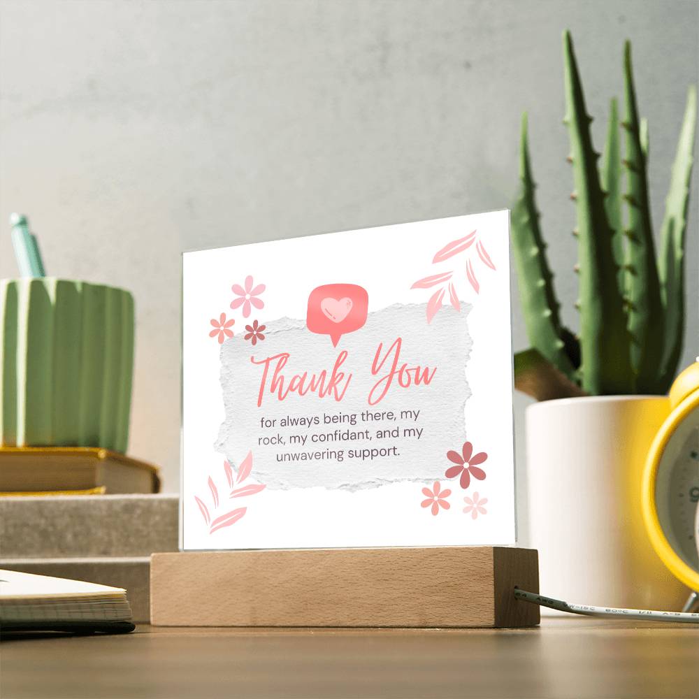Thank You Appreciation Gift, Acrylic Square Plaque