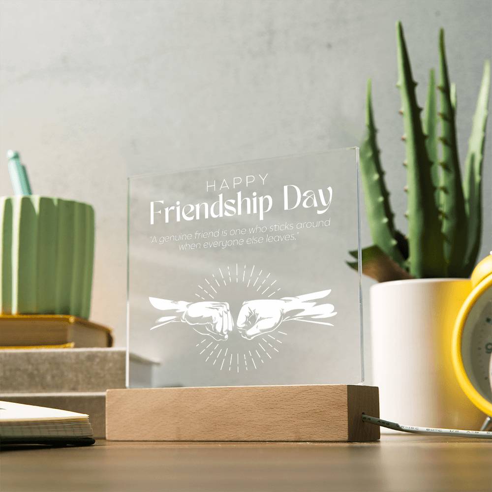 Happy Friendship Day Gift, Acrylic Square Plaque