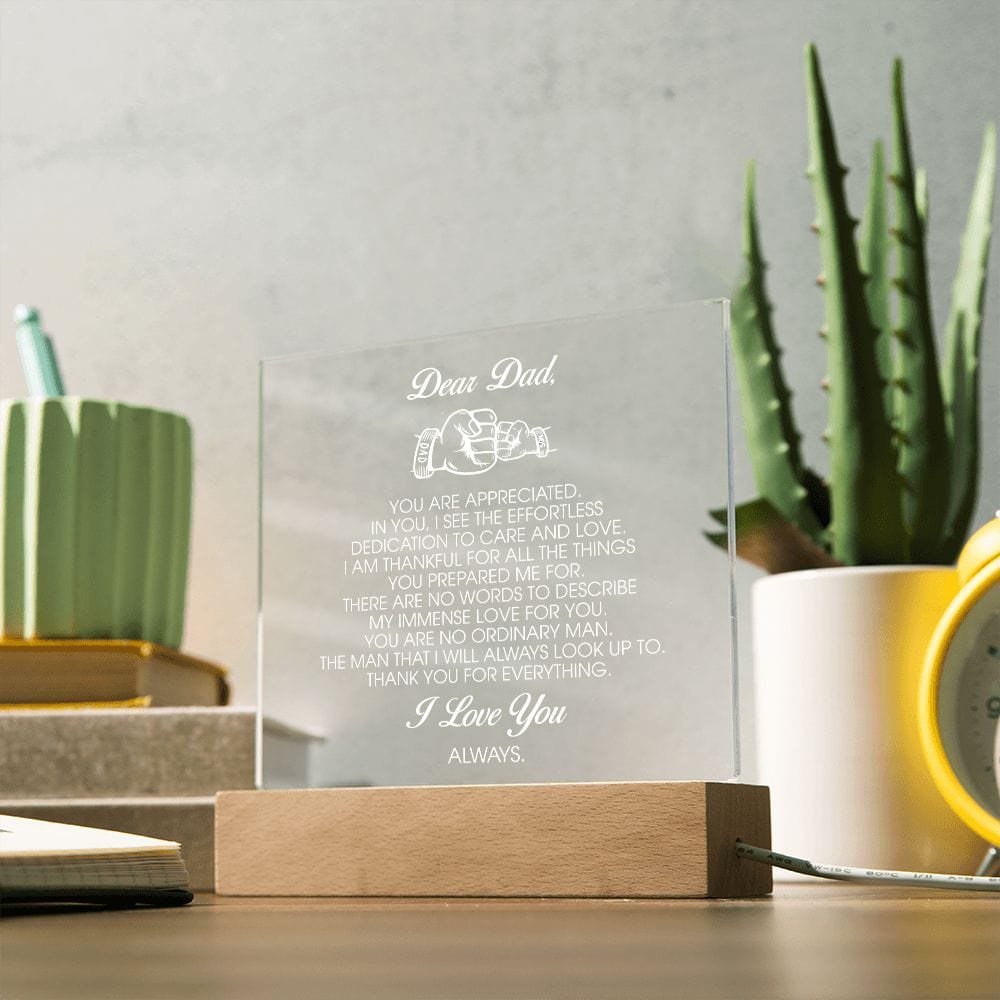 Dear Dad Gift, LED Acrylic Plaque