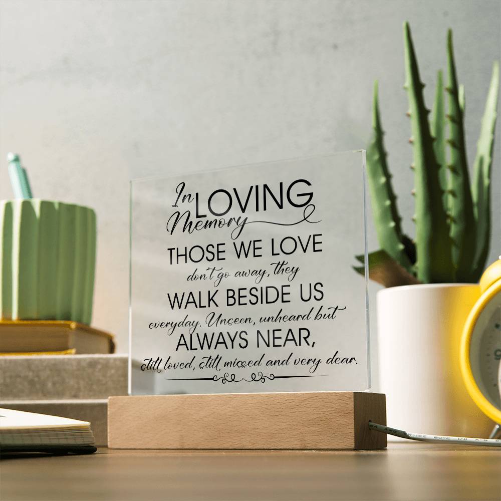 In Loving Memory Gift, Acrylic Square Plaque, Memorial Gift, Sympathy Gift for Loss