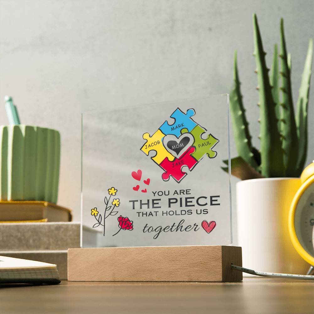 Customized Gift for Mom, Acrylic Square Plaque, Mom of The Year, Unique Personalized Gift From Son or Daughter, Cute Thoughtful Idea for Mother