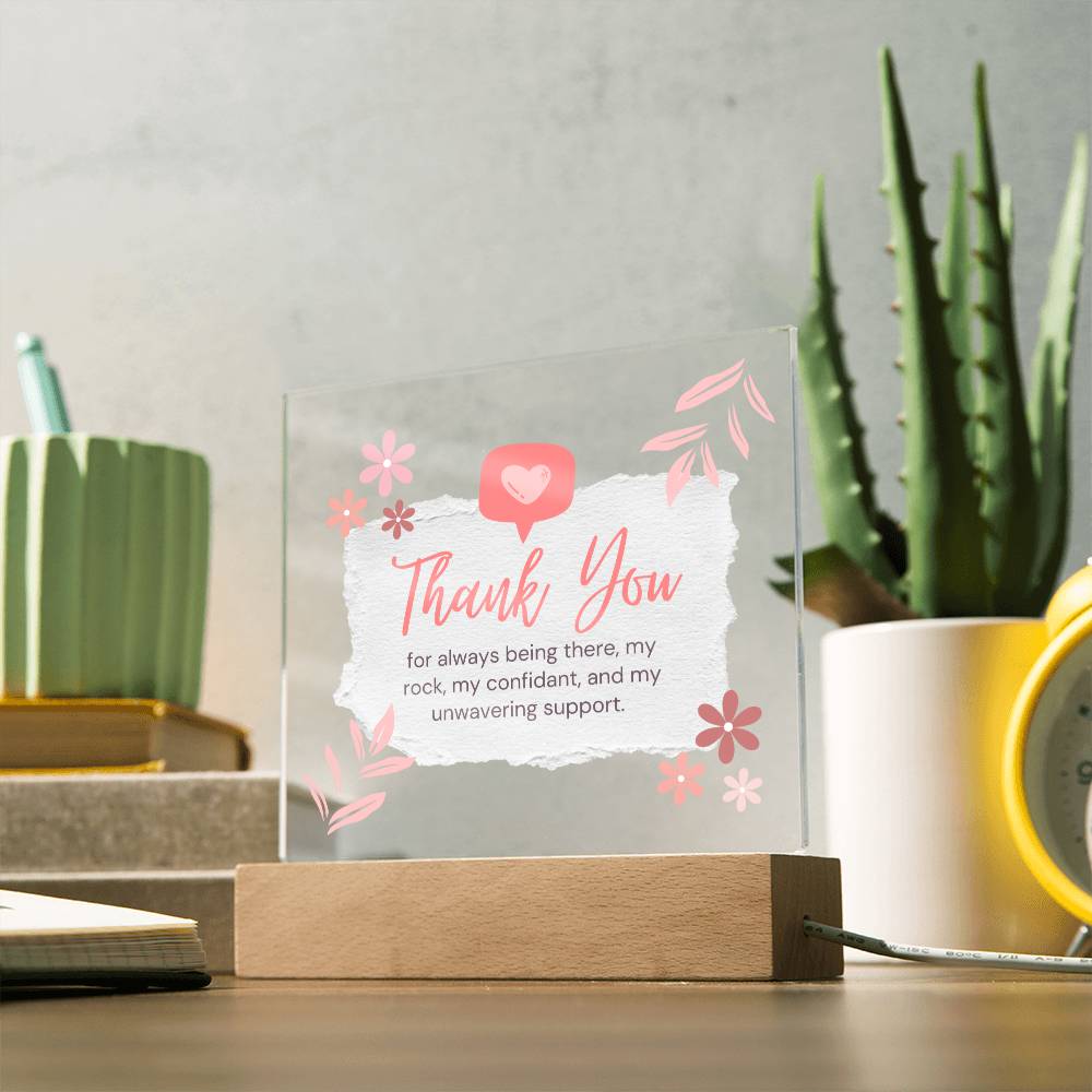 Thank You Gift, Appreciation Gift, Acrylic Square Plaque, Unique Gift Idea for Mom Dad Mentor Best Friend Sister Brother