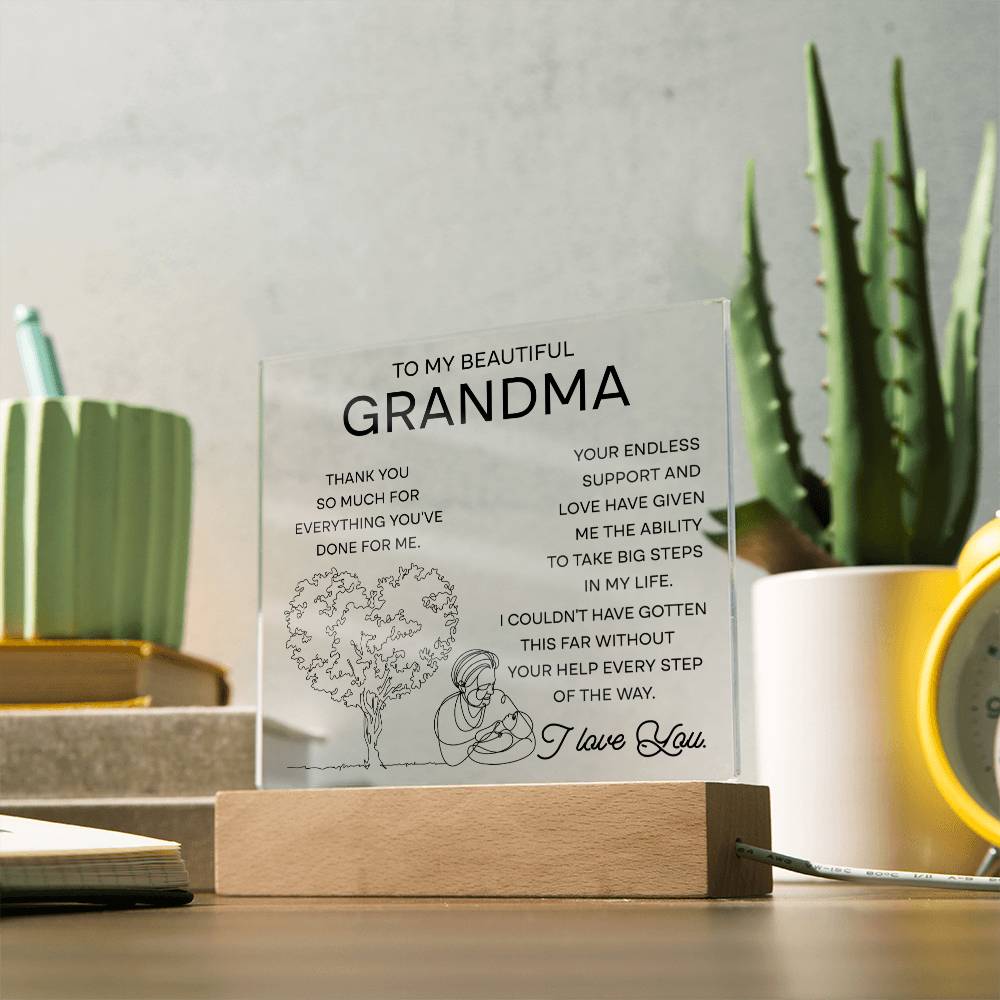 To My Beautiful Grandma Acrylic Square Plaque