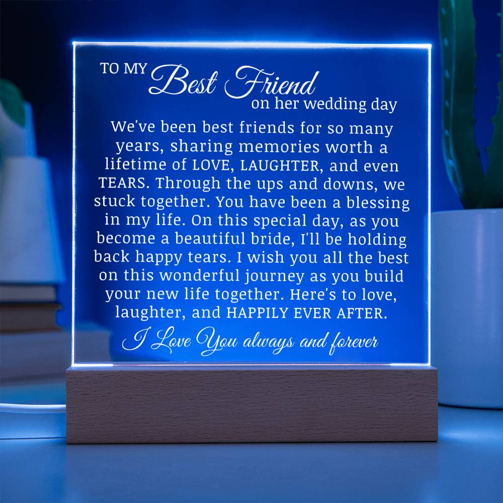 To My Best Friend on Her Wedding Day, Bride Plaque