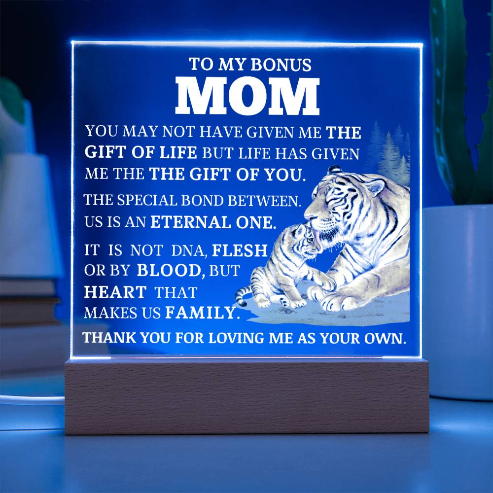 To My Bonus Mom "Gift of You" Acrylic Plaque