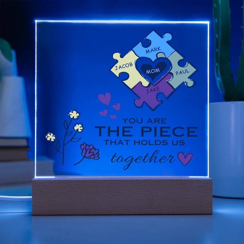 Customized Gift for Mom, Acrylic Square Plaque, Mom of The Year, Unique Personalized Gift From Son or Daughter, Cute Thoughtful Idea for Mother