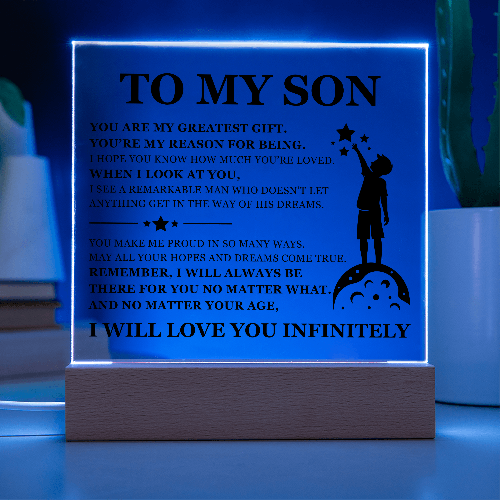 Square Acrylic Plaque - To My Son "You Are My Greatest Gift"
