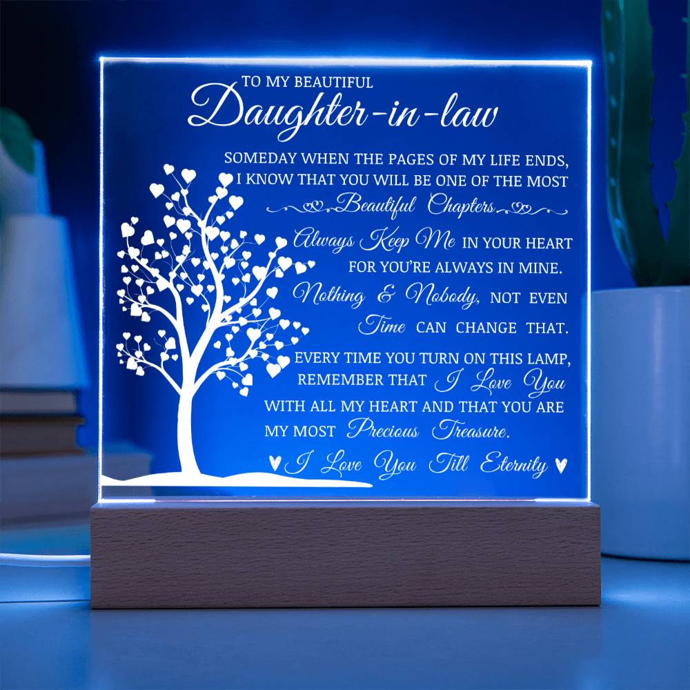 To My Beautiful Bonus Daughter, You Are My Most Precious Treasure, Acrylic Plaque