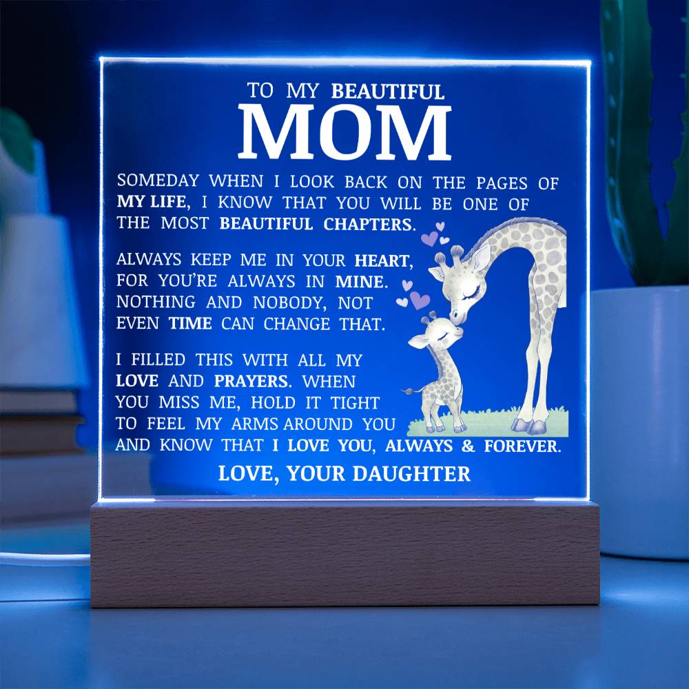 To My Beautiful Mom, Acrylic Plaque