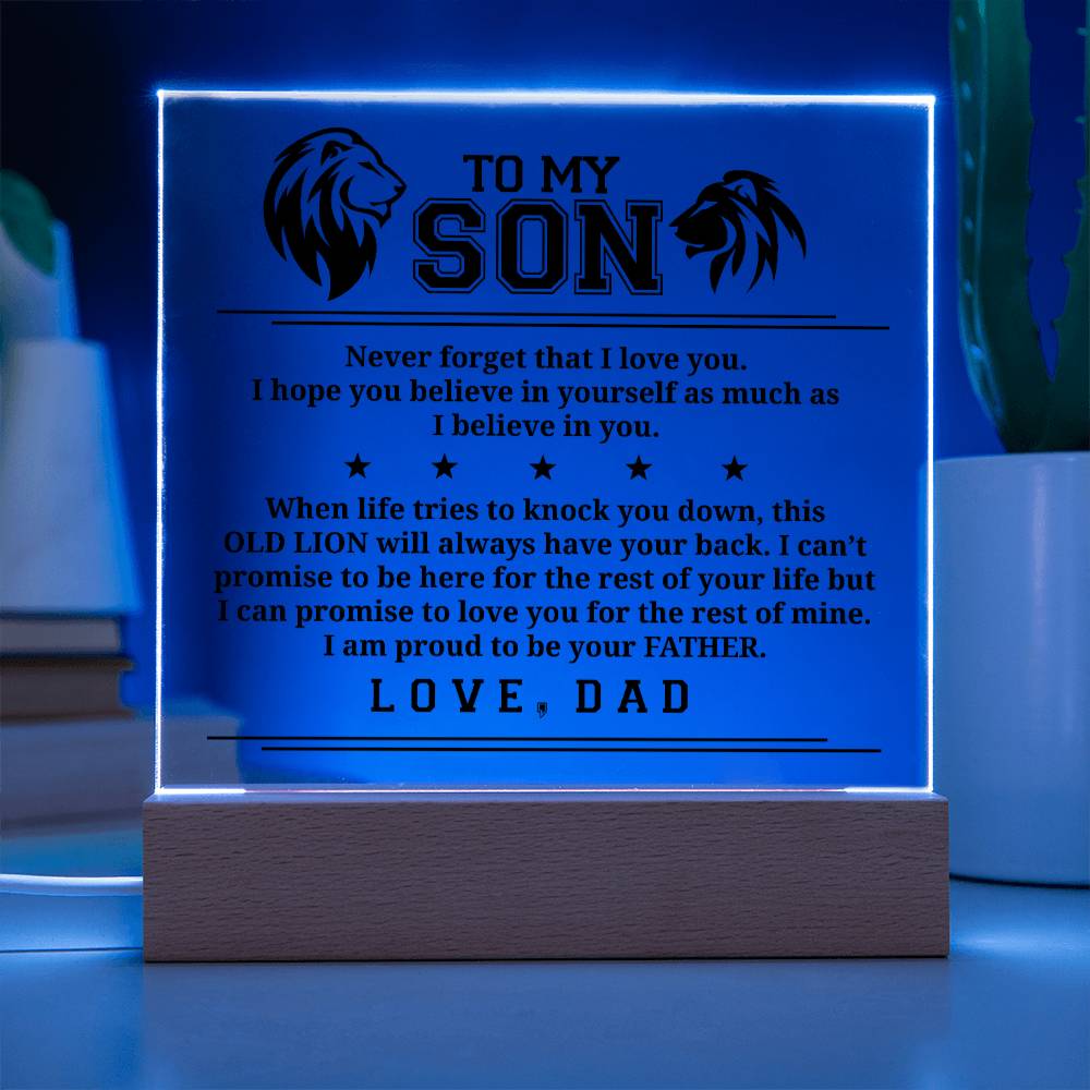 To My Son, Acrylic Plaque