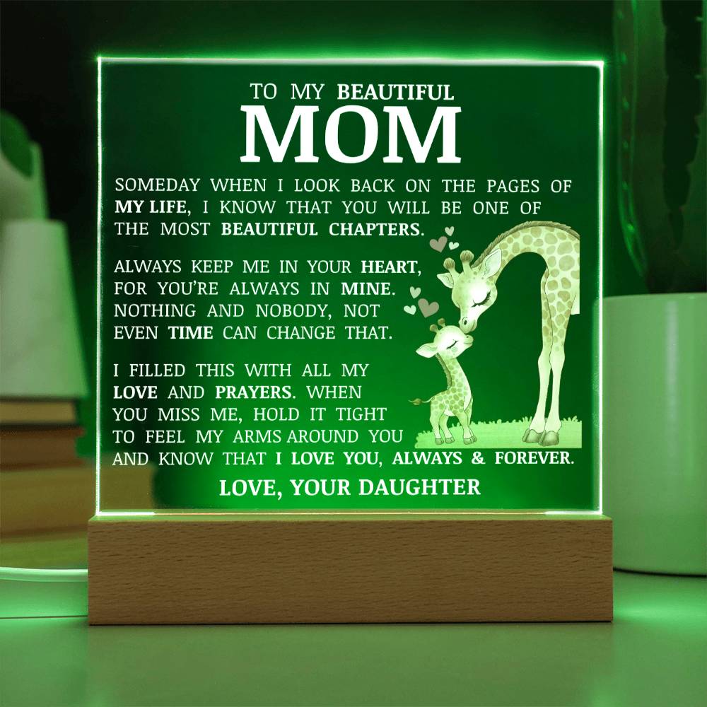 To My Beautiful Mom, Acrylic Plaque