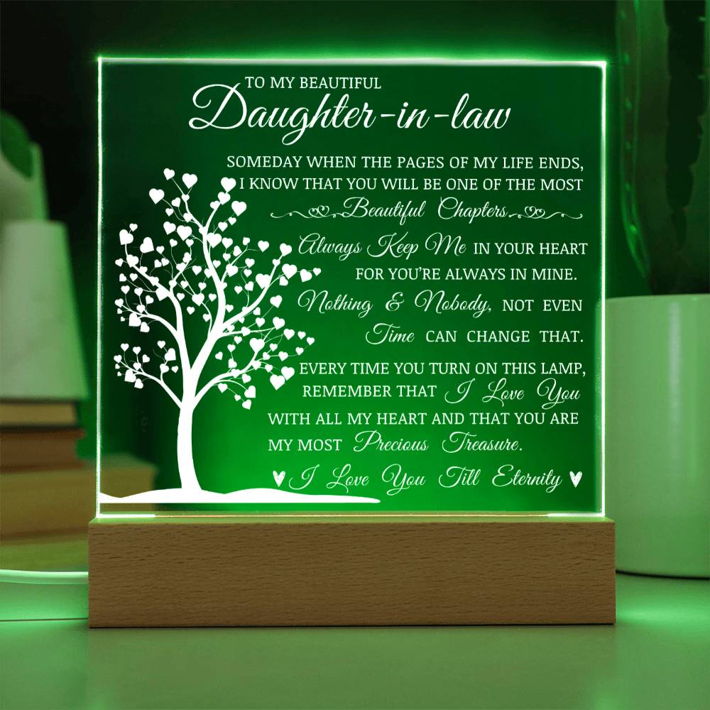 To My Beautiful Bonus Daughter, You Are My Most Precious Treasure, Acrylic Plaque