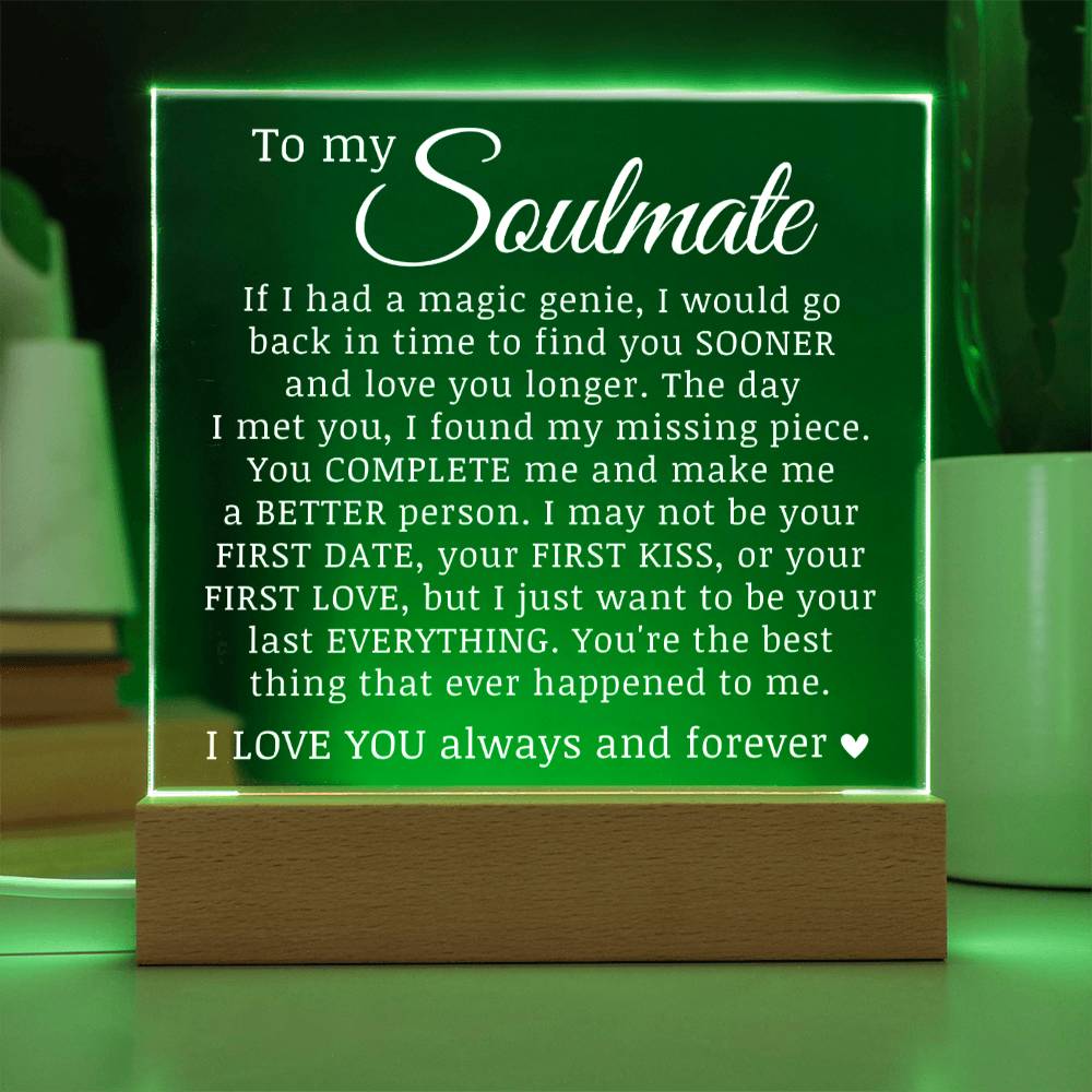 To My Soulmate, Acrylic Plaque