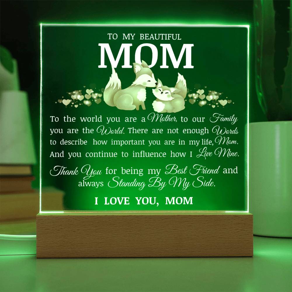 To My Beautiful Mom, Acrylic Plaque