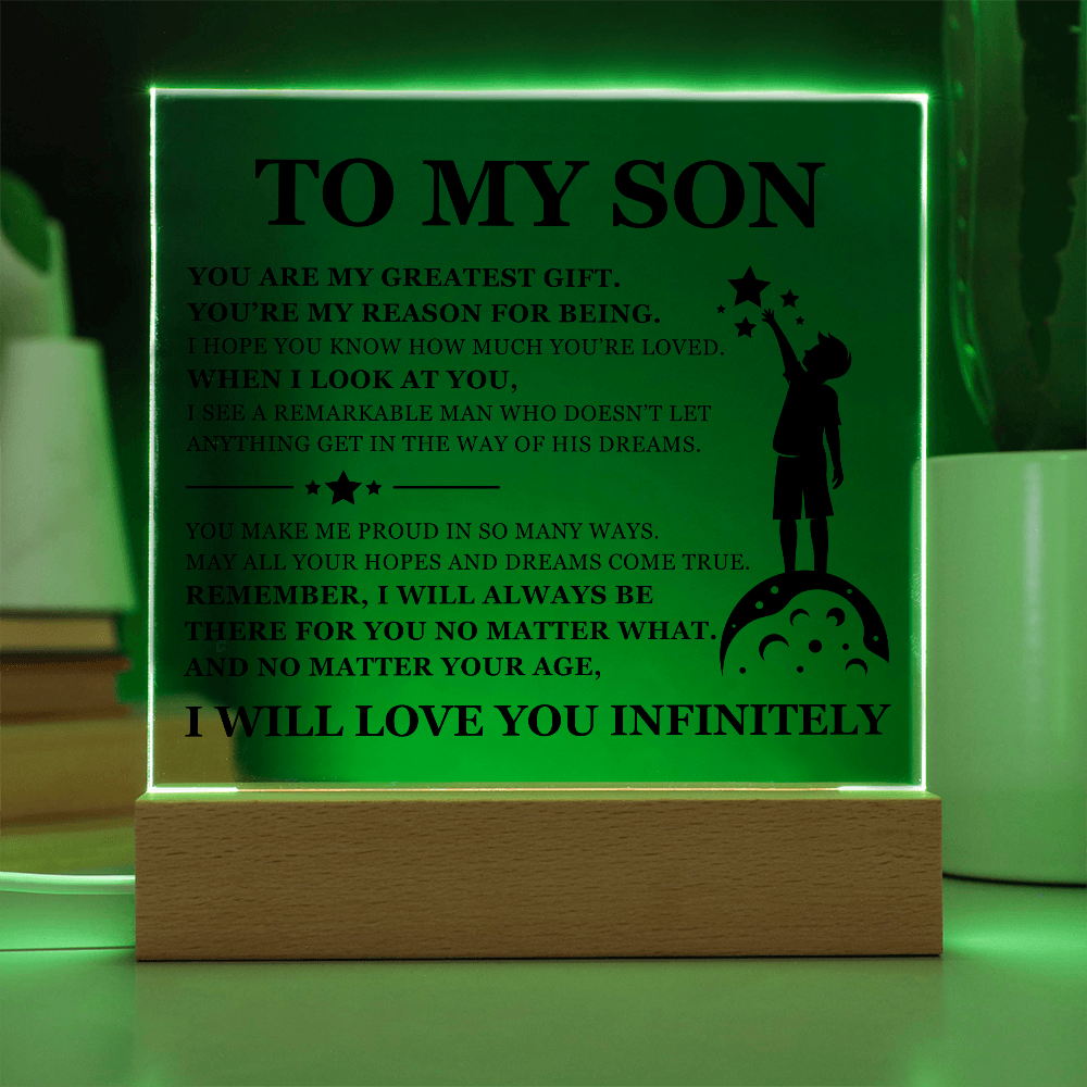 Square Acrylic Plaque - To My Son "You Are My Greatest Gift"