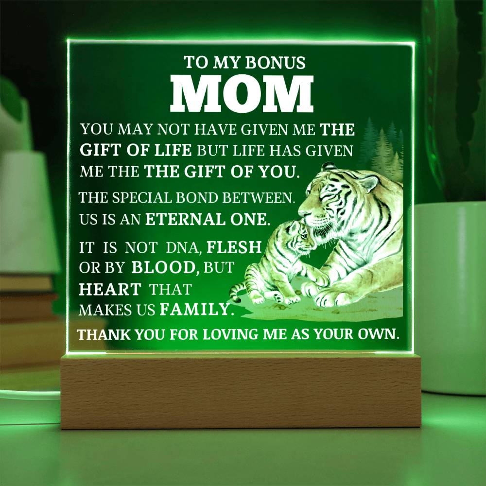 To My Bonus Mom "Gift of You" Acrylic Plaque