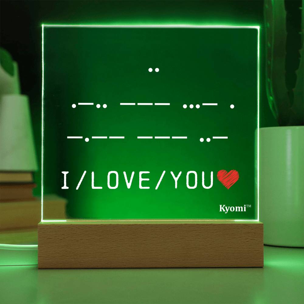 I Love You Morse Code Acrylic Plaque