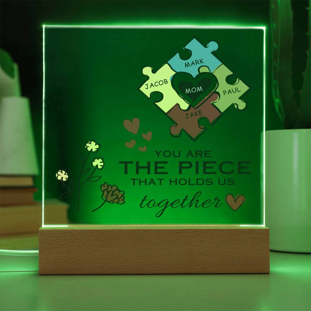 Customized Gift for Mom, Acrylic Square Plaque, Mom of The Year, Unique Personalized Gift From Son or Daughter, Cute Thoughtful Idea for Mother