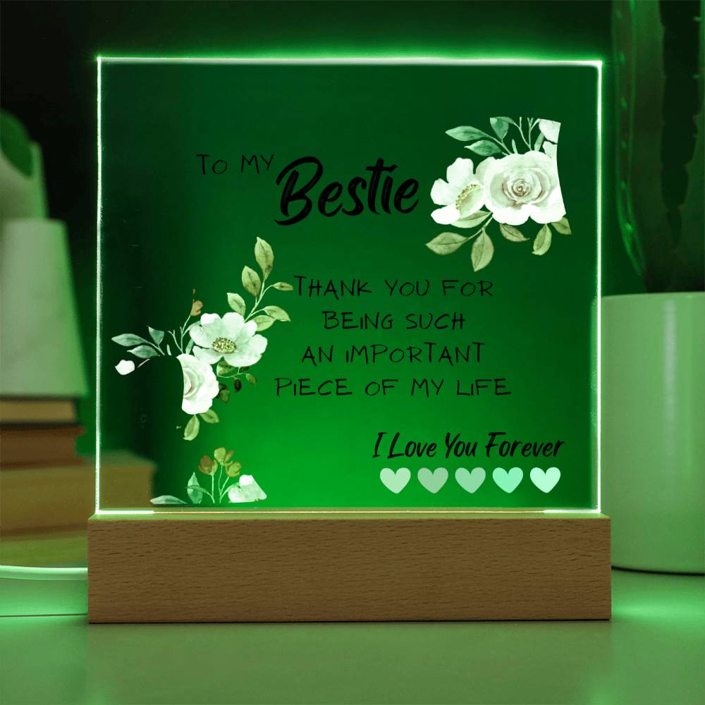 Bestie Gift, Thank You Best Friend Present, Acrylic Square Plaque, Unique Idea for Best Friend, Birthday Christmas Gift