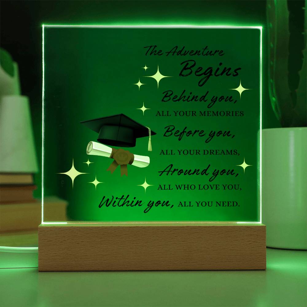 Graduation Gift for Her, Acrylic Square Plaque, High School College MBA Masters Bachelor Doctorate Degree Gift, Graduation Decor for Men or Women