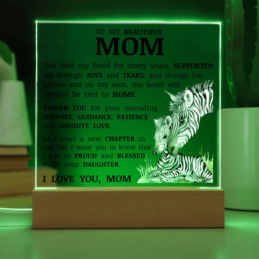 To My Beautiful Mom, Acrylic Plaque