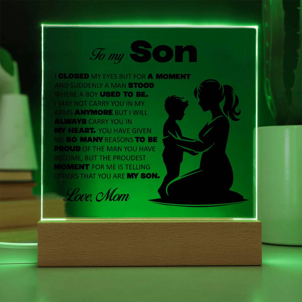 To My Son, Acrylic Plaque