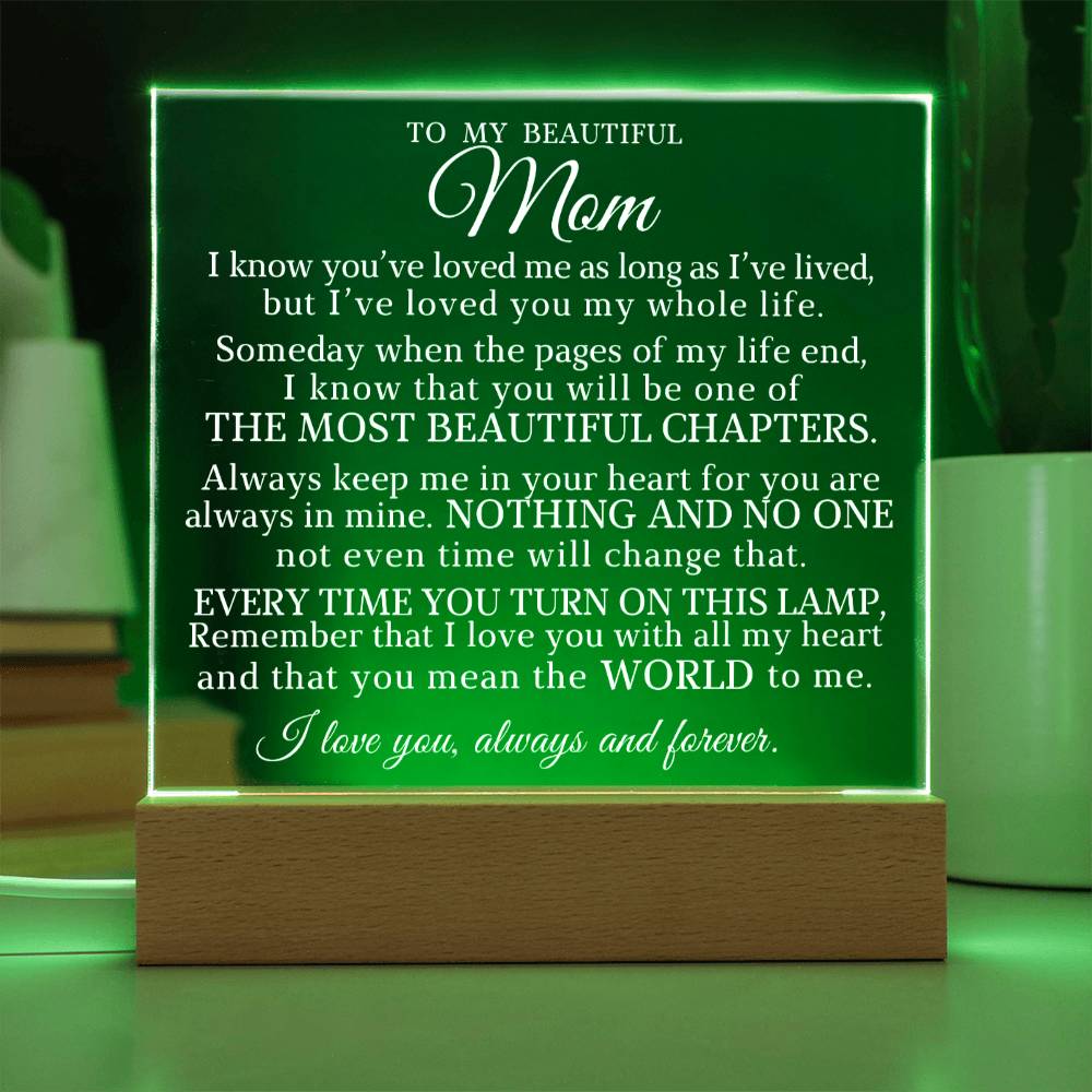 To My Mom "I've Loved You My Whole Life" Acrylic Plaque