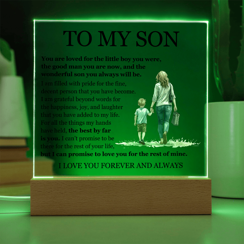 Acrylic Square Plaque - To My Son "The Best By Far is You"