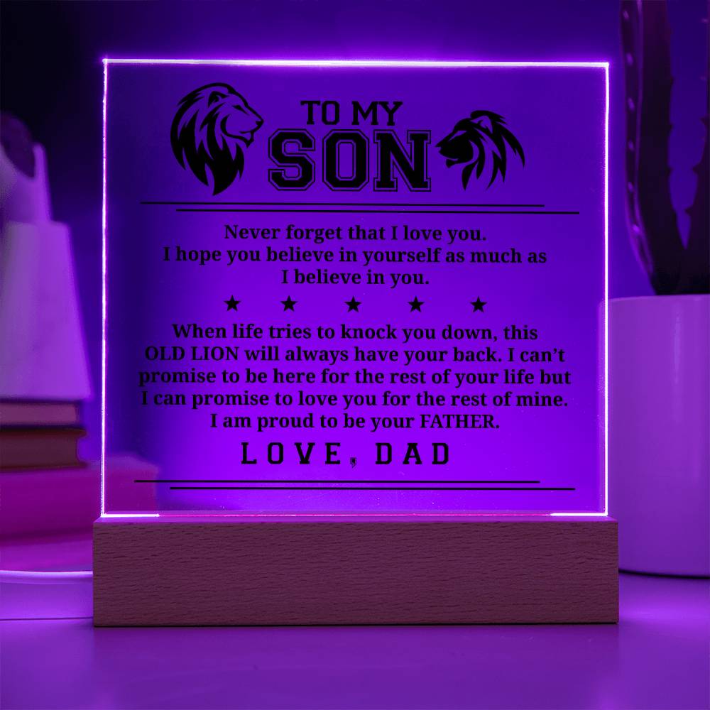 To My Son, Acrylic Plaque