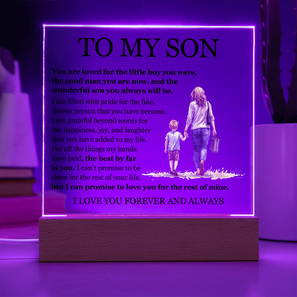 Acrylic Square Plaque - To My Son "The Best By Far is You"