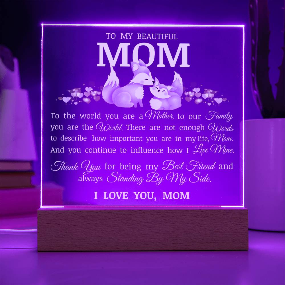 To My Beautiful Mom, Acrylic Plaque