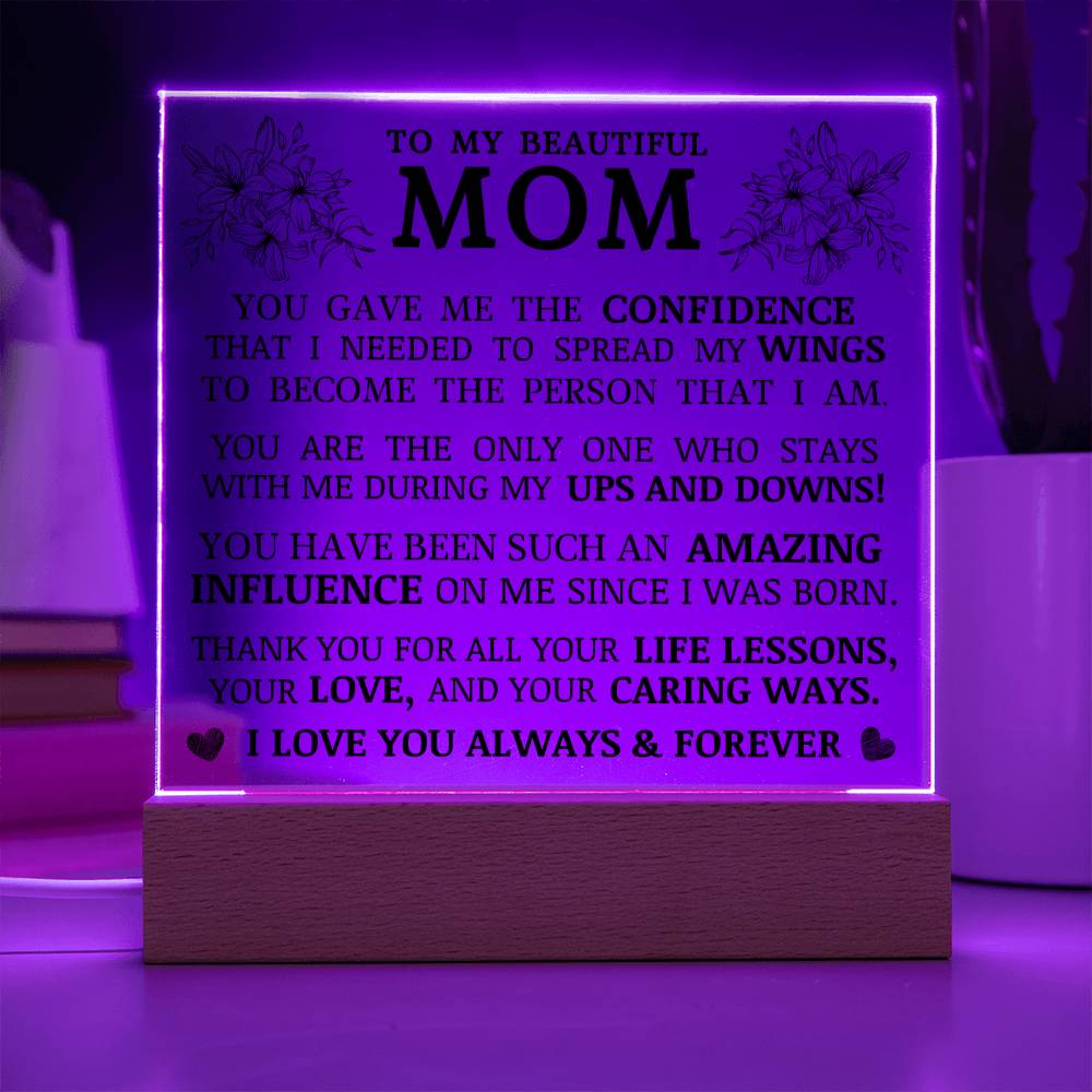 To My Beautiful Mom, Acrylic Plaque